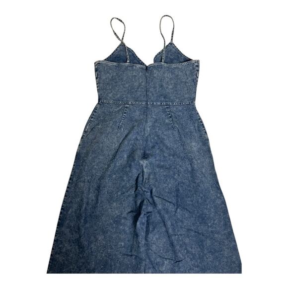 Azoe Chambray Jumpsuit Romper Playsuit Denim Look Soft Comfy Boho Western S - Picture 6 of 7